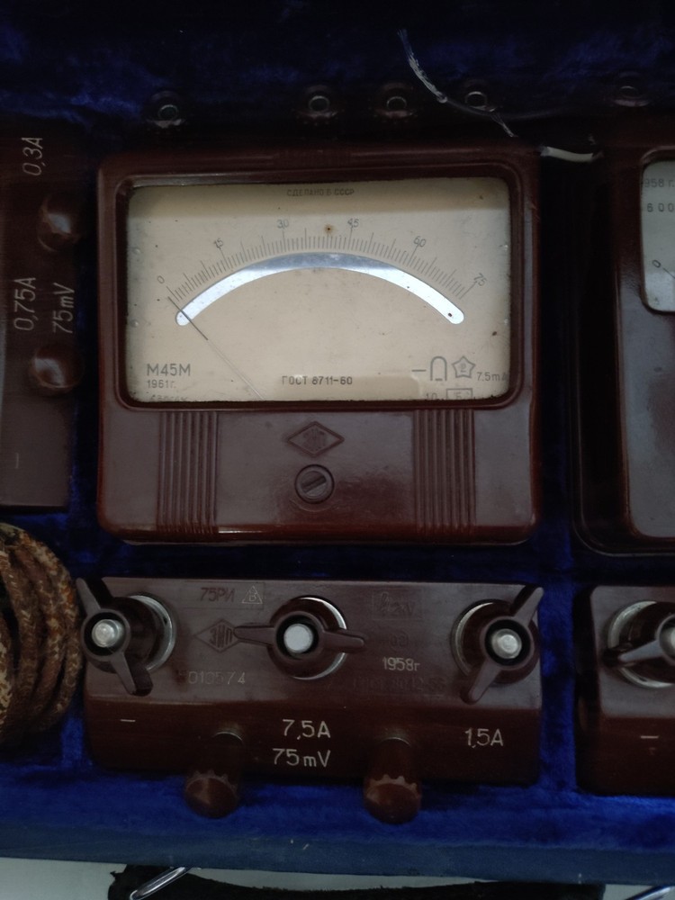 Rare Soviet Voltmeter Suitcase Set CHK-1 / ЧК-1