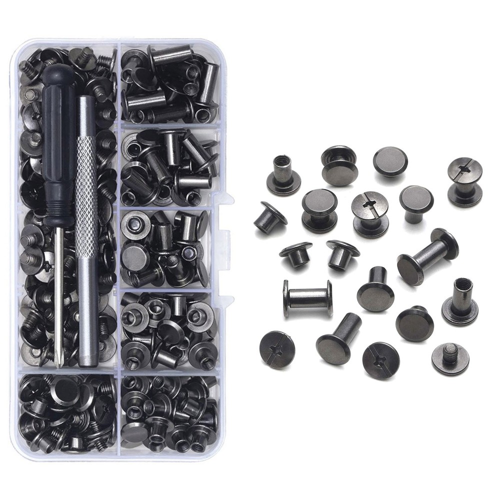 110set/pack No-pattern 6 sizes Chicago Screws For Home DIY Leather Working