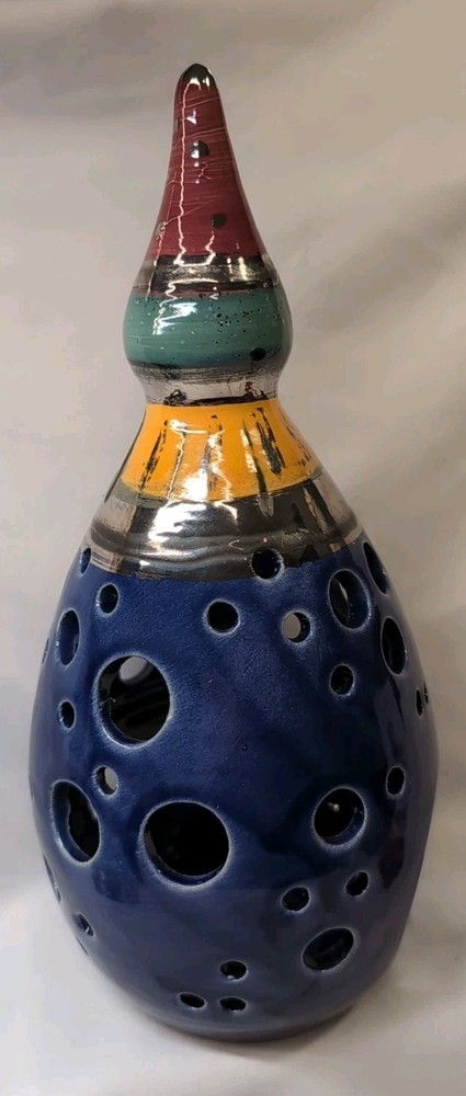 Hand Made Ceramic Bulb Shaped LUMINARY Candle Holder VGC