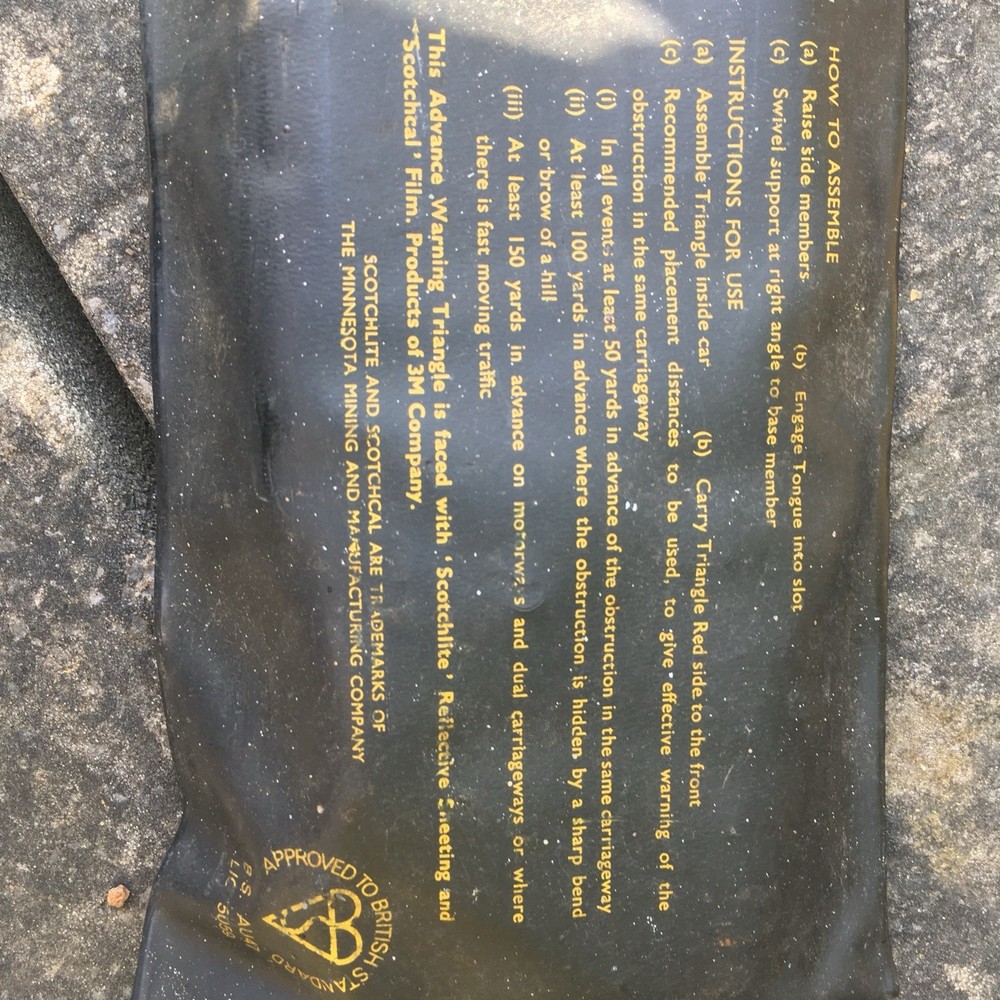 Vintage AA Heavy Duty Red Warning Triangle