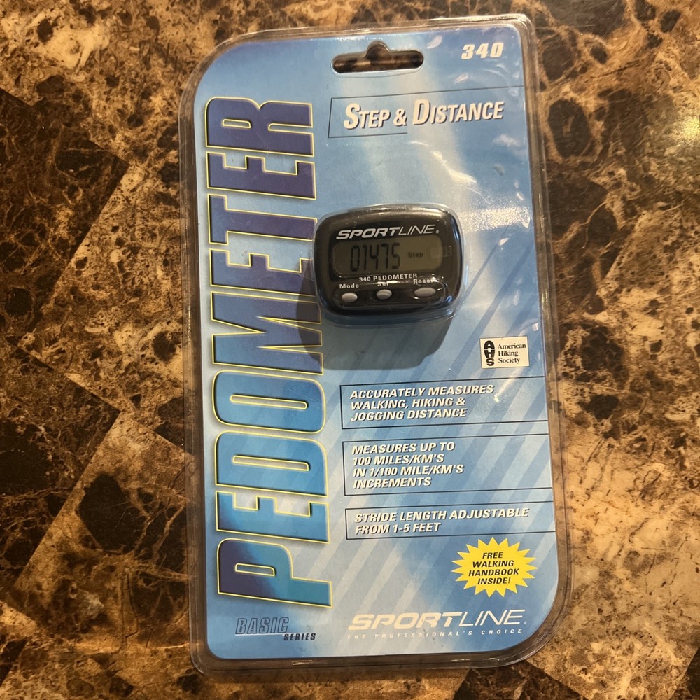 Sportline 340 Multi-Function Pedometer Simple Belt Clip Steps Distance (Sealed!)