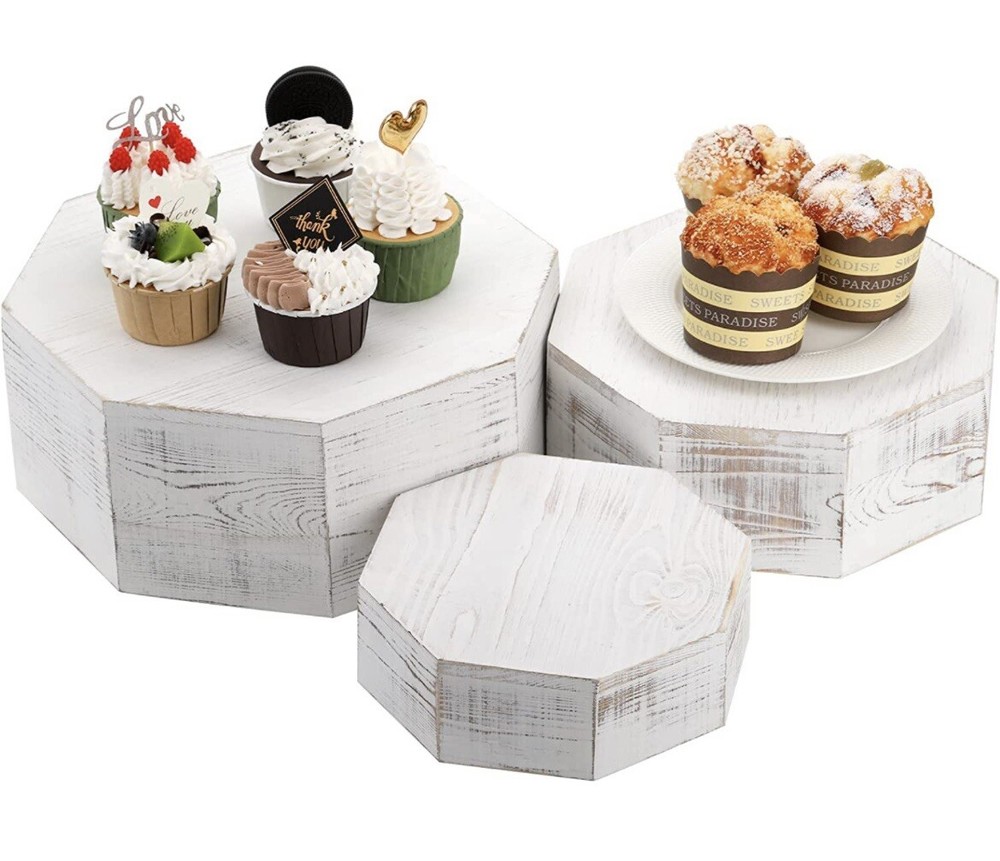3 Piece cake stand set white