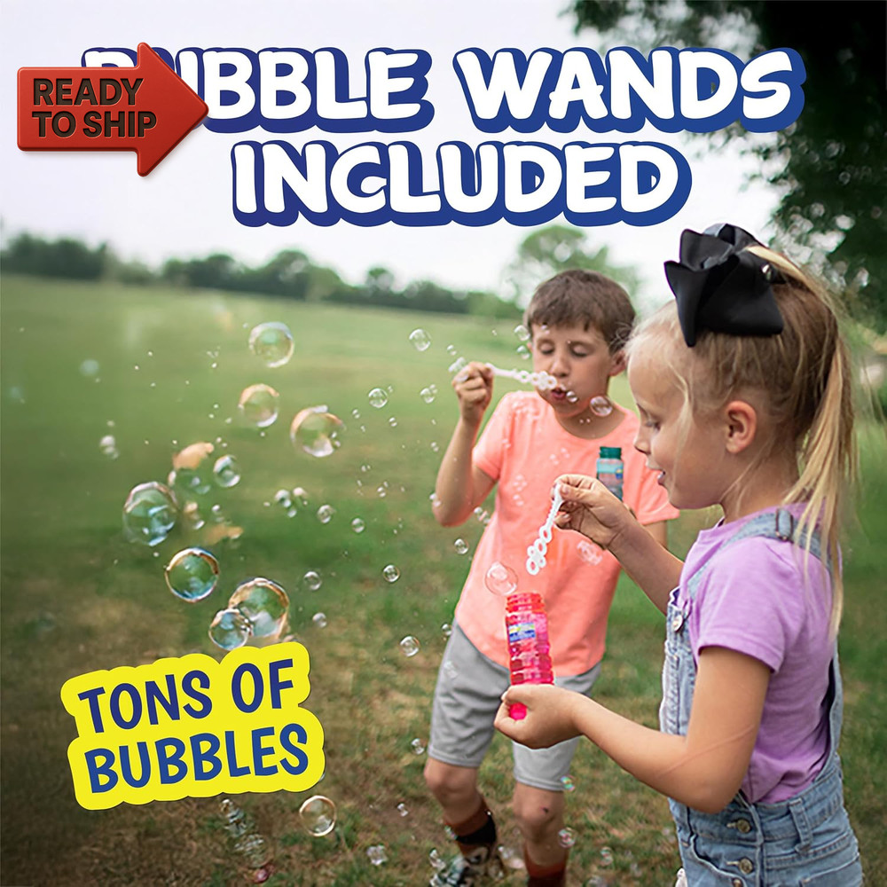 Sunny Days Entertainment 6 Pack Bubble Solution – 4Oz Bubble Blower Bottles Wit