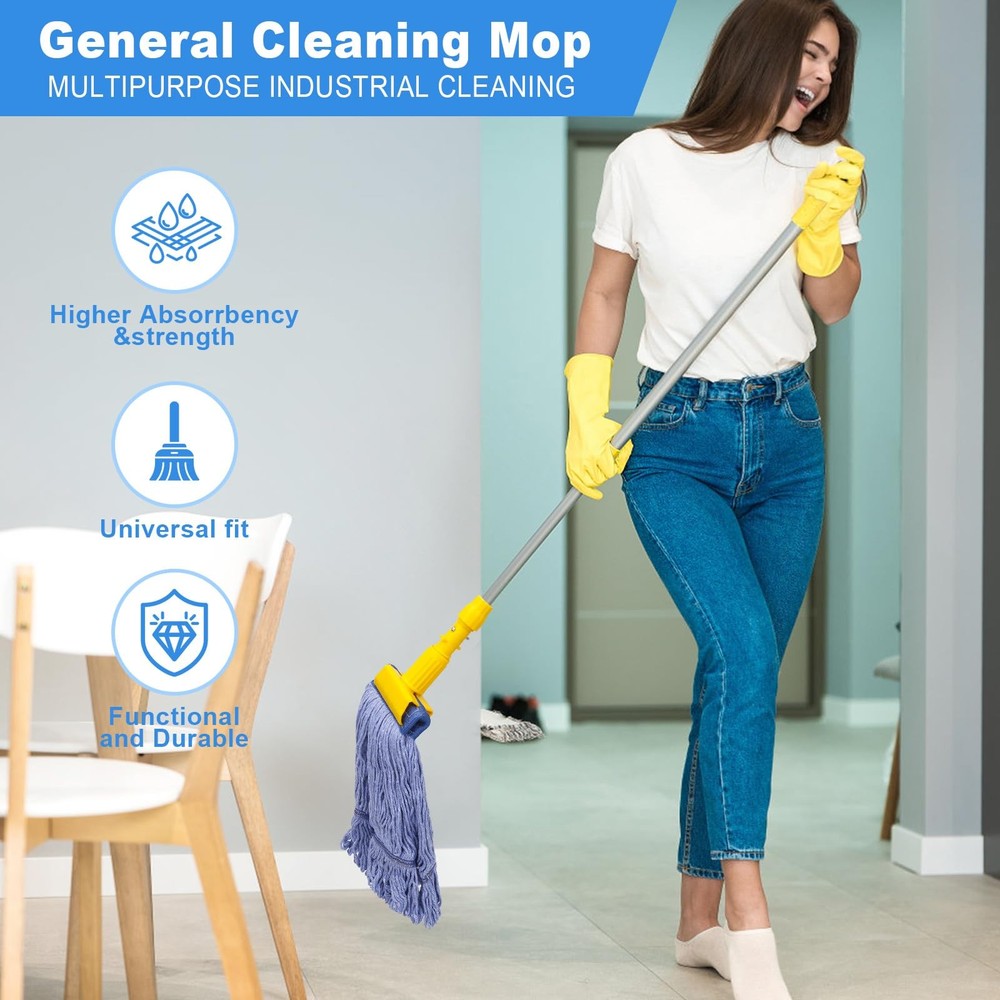 2 Pack Mop Head Replacement, Cleaning Heavy Duty Mop Head Commercial Replacement