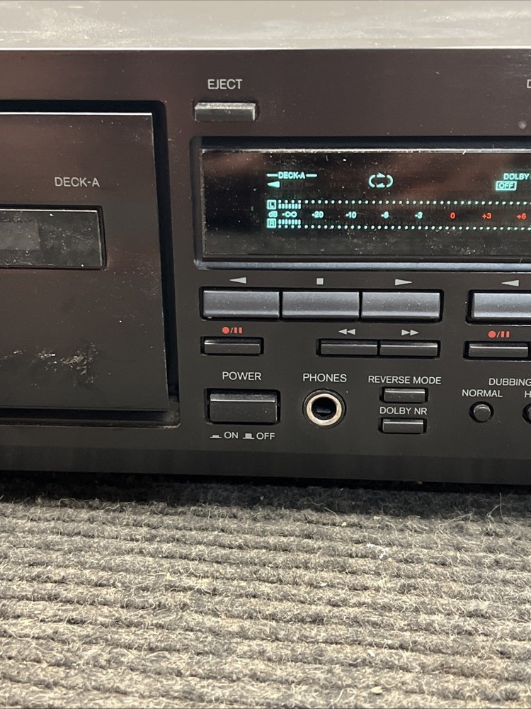 Used ONKYO TA-RW544 Auto Reverse Double Cassette Deck - Powers On