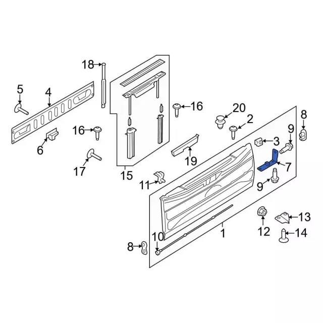 Genuine Ford Tailgate Hinge FL3Z-99430B39-B