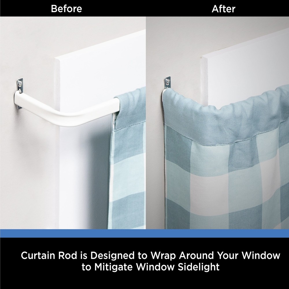 (2 pack) 3" Basic Metal Wrap Around Adjustable Curtain Rod, 48-86"