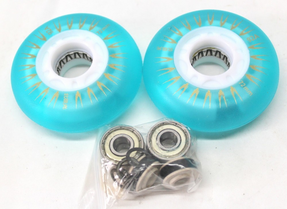 Rollorex 2 Pack Scooter Wheels 92A LED Wheel 72mm - Blue