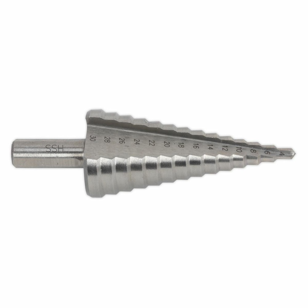 Sealey AK4732 HSS M2 Step Drill Bit 4-30mm Double Flute