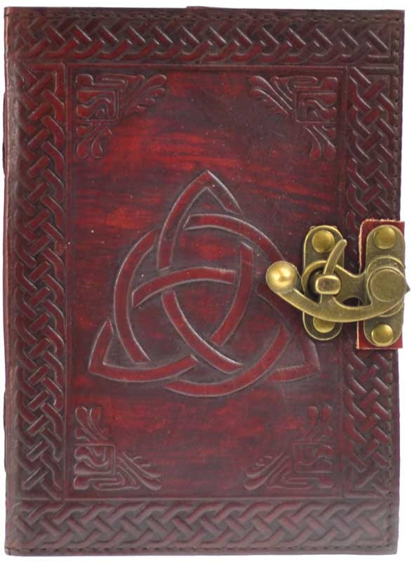 Triquetra Pattern Leather Bound Book of Shadows or Journal!