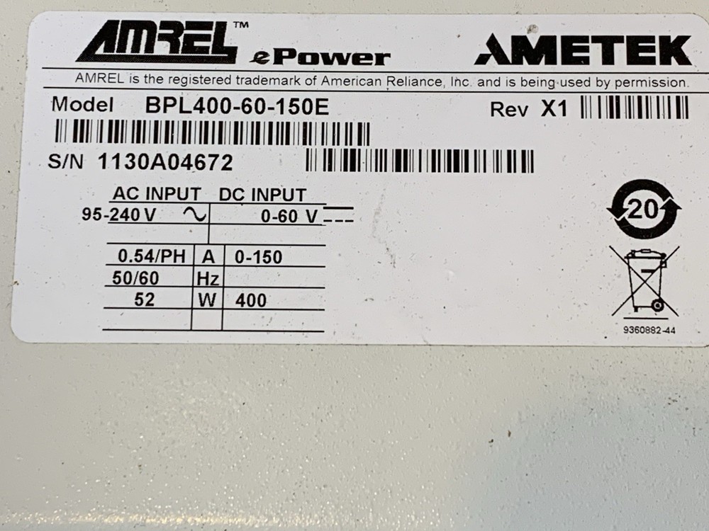 Amrel eLoad BPL400-60-150E $325.01 FREE SHIPPING