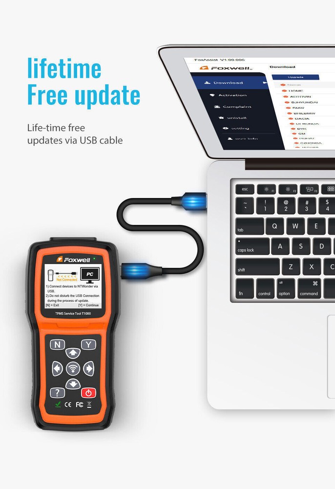 FOXWELL T1000 TPMS Programmer Tire Pressure Sensor Activation Relearn Tester