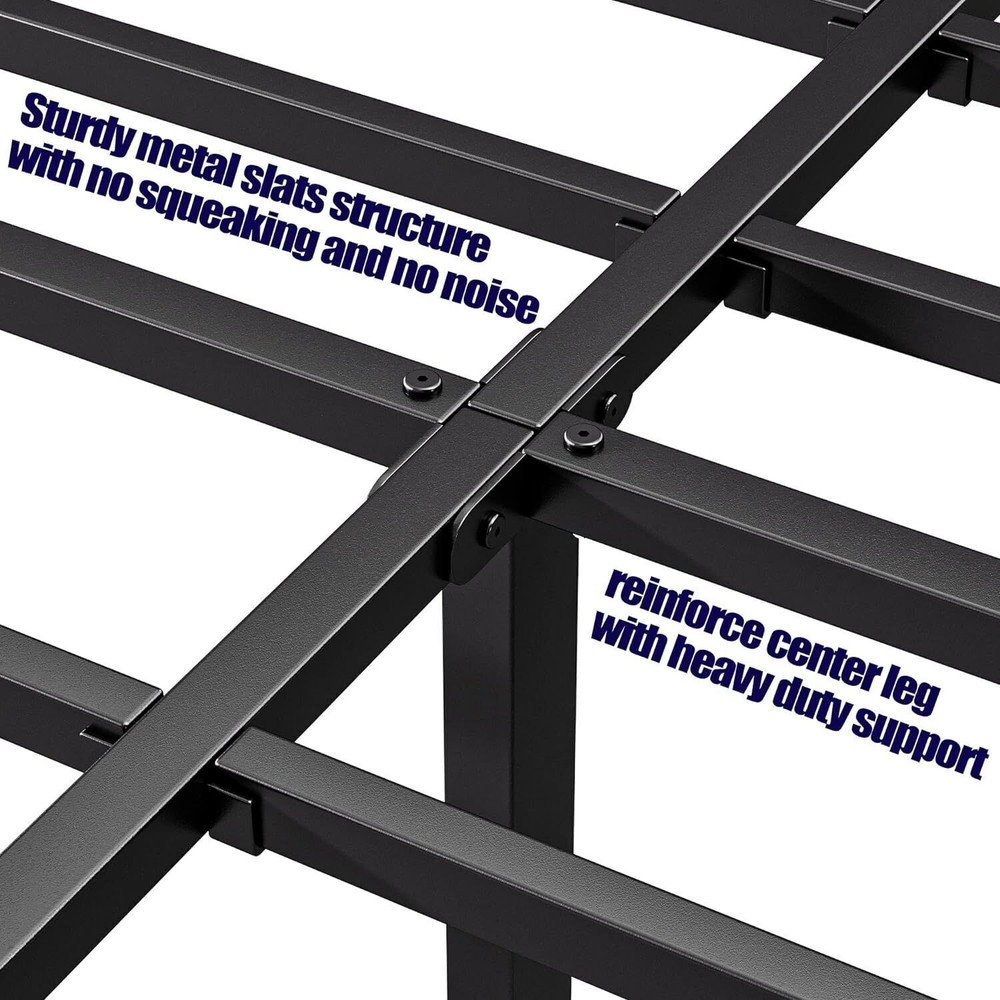 14in Bed Frame No Box Spring Needed Heavy Duty Metal Platform Bed Frame Full