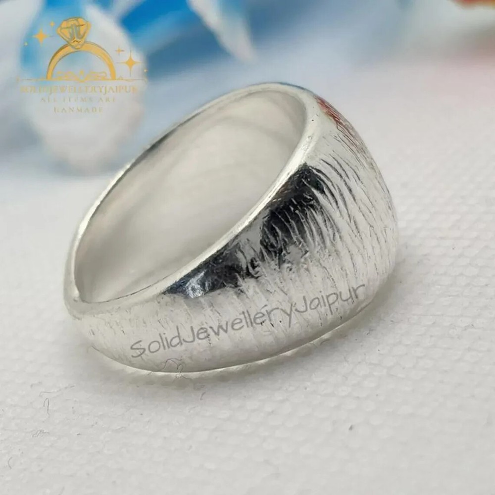 Tree Bark Ring Wood Textured Band Bark Textured Ring Solid 925 Silver Tree Bar