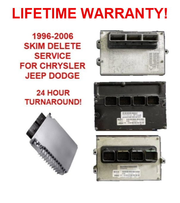 1996-2006 NO SECURITY SKIM DELETE SERVICE for MOPAR ECU ECM PCM ENGINE COMPUTER
