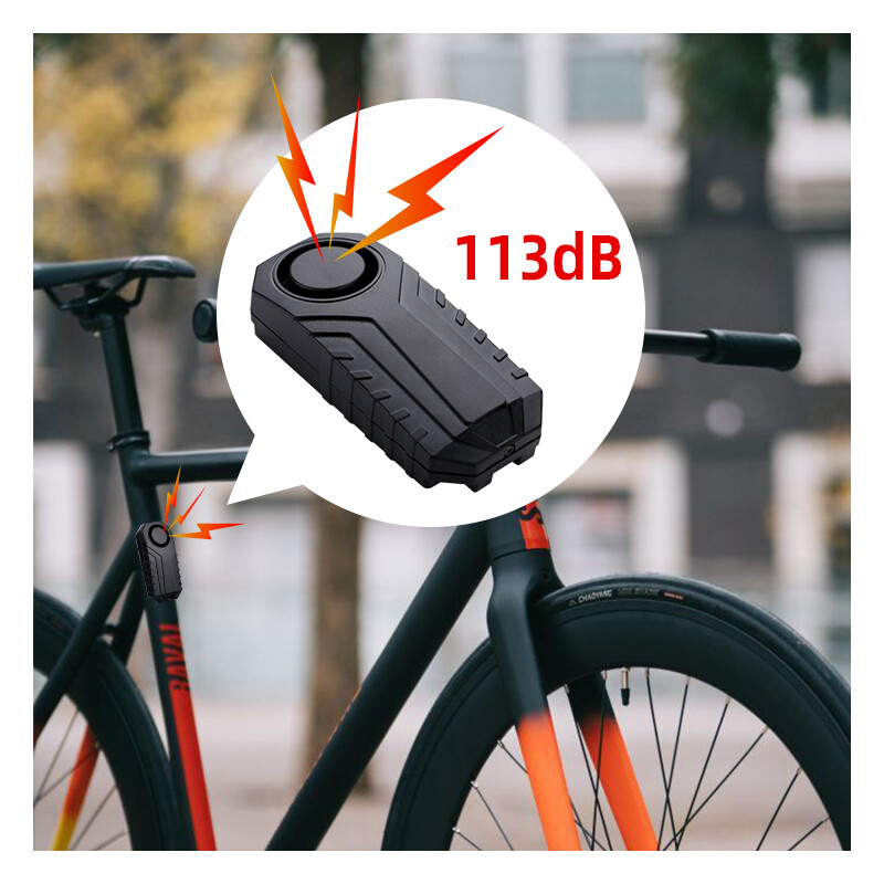 Bike Alarm, Remote Control, 113 dB, Loud, Adjustable Sensitivity, for Rolling