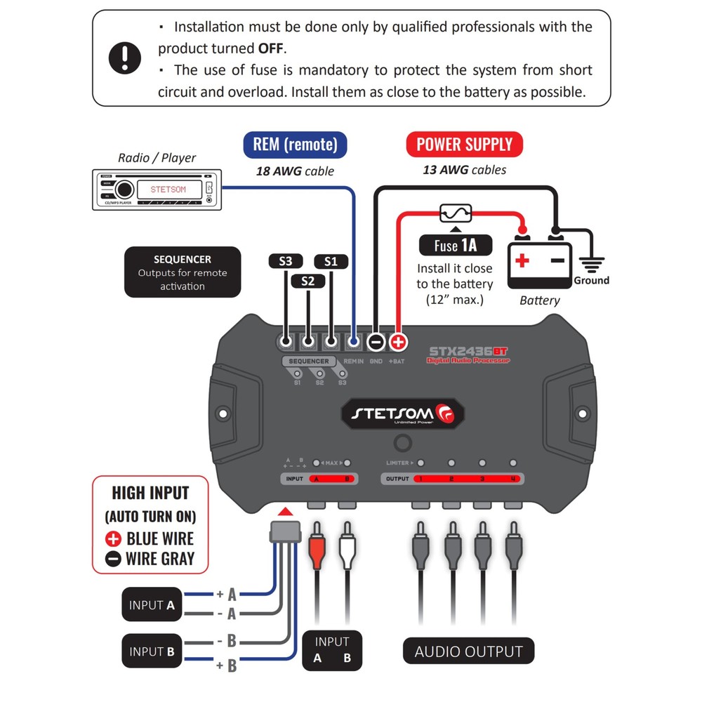 Bluetooth DSP Digital Signal Processor, Equalizer, Crossover, Filters, Voltmeter