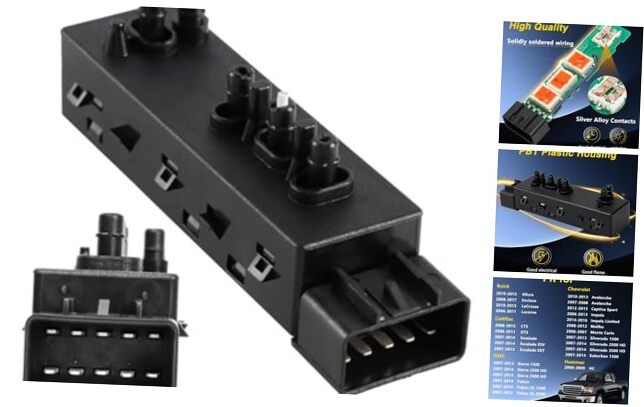 8 Way Front Left Power Seat Adjuster Switch Driver Side Compatible with GMC
