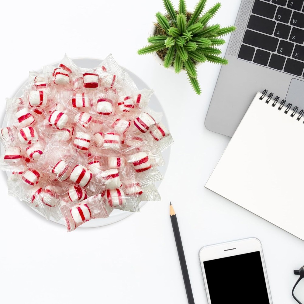 Peppermint Puffs Soft Candy, Refreshing Mints, Individually Wrapped, 2-Pound Bag