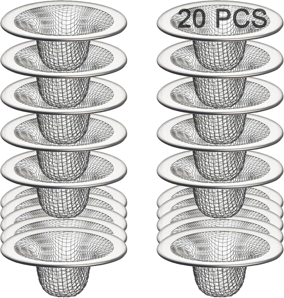 20-Piece Small Drain Mesh Strainer for Bathroom and Utility Sinks