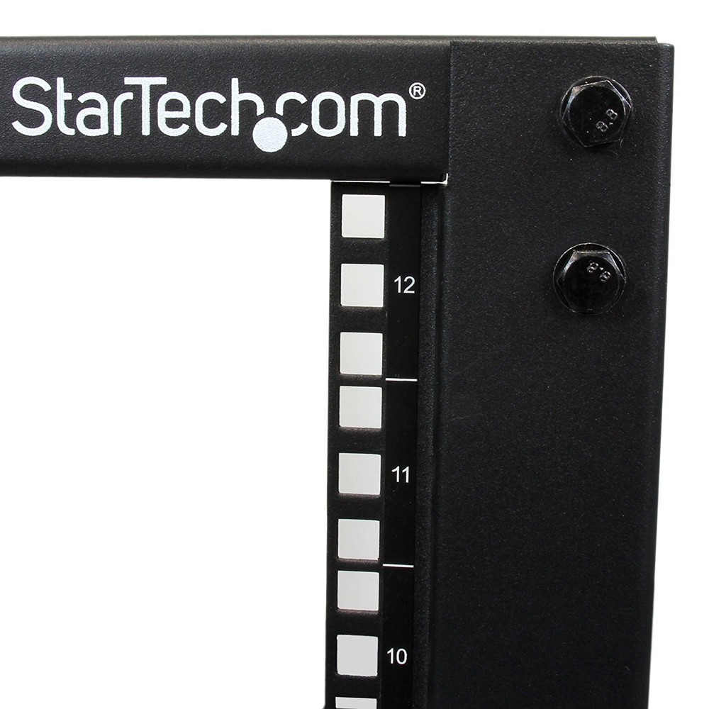 StarTech 12U Adjustable Depth Open Frame 4 Post Server Rack w/ Casters