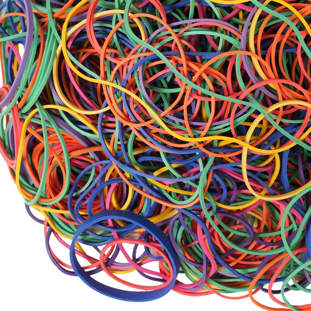 HAIDIBAO Rubber Bands Assorted Sizes 0.5lbs Multicolor Elastic