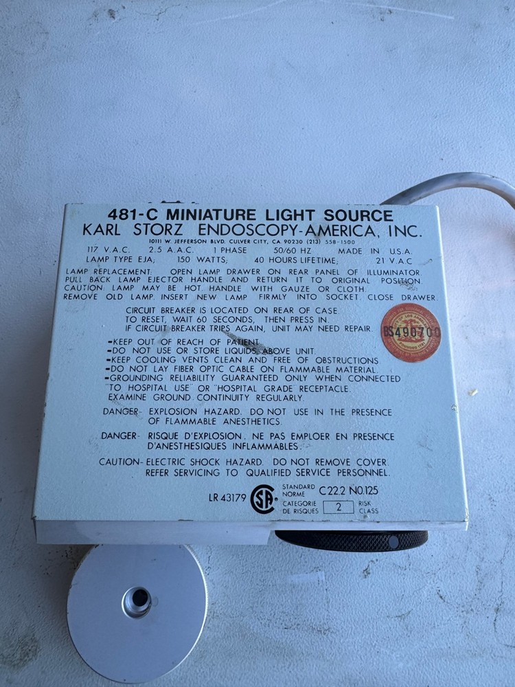 Karl Storz 481C Miniature Light Source