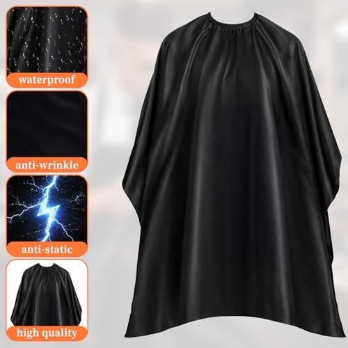 1-Pack Professional Hair Cutting Cape with Adjustable Snap Closure - Salon