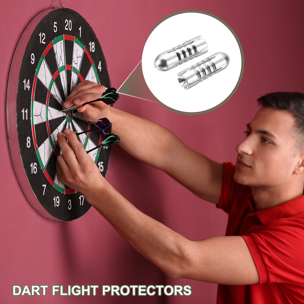 9 Pcs Dart Flight Protectors Fixed 90 Degrees Wing Savers Protects, Silver
