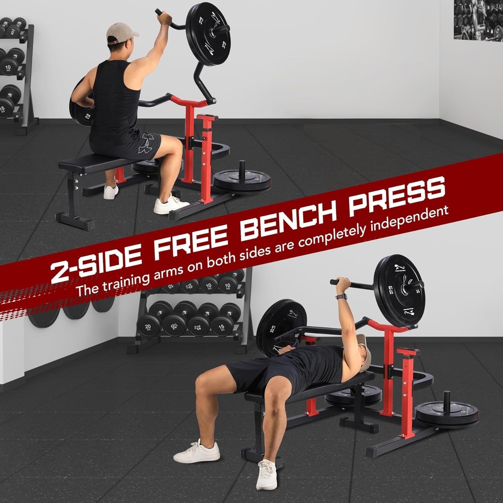 🔝Chest Press Machine with Adjustable Flat Bench & Smooth Bearings,Workout Machi