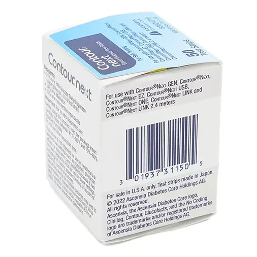 Contour Next Glucose Test Strips - 100 Count (50 x 2)