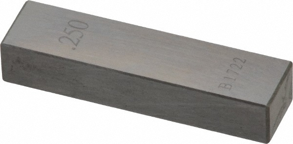 0.25" Rectangular Steel Gage Block Accuracy Grade 0, Includes NIST Traceabili...
