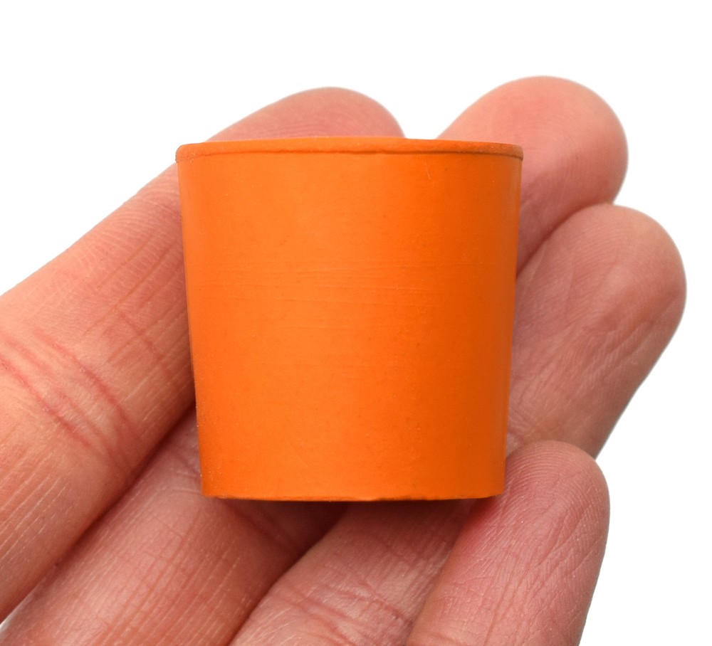 10PK Rubber Stoppers, Solid - 25mm Bottom, 28mm Top, 28mm Length - Eisco Labs
