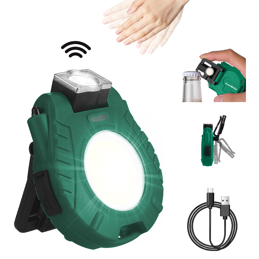 EverBrite Rechargeable COB Keychain Work Light Magnetic Flashlight 6 Light Modes