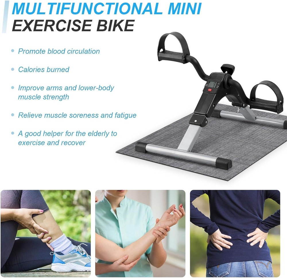 [Preloved] Folding Mini Exercise bike Pedal Exerciser W/LCD Screen Display US