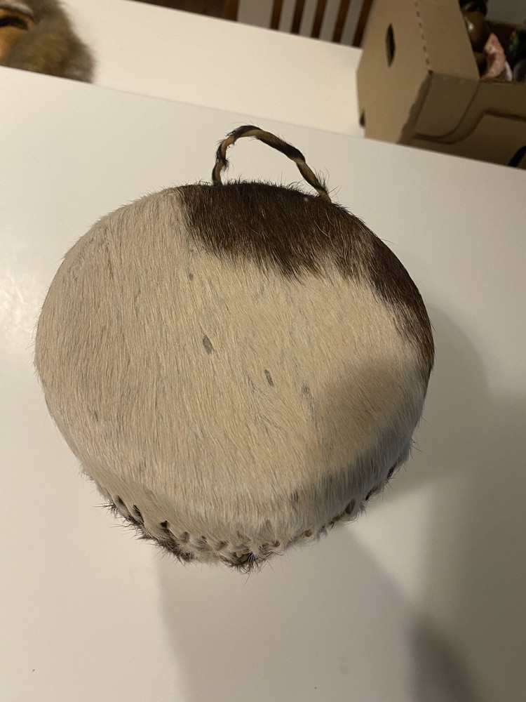 African Animal Hide Hand Drum 10”