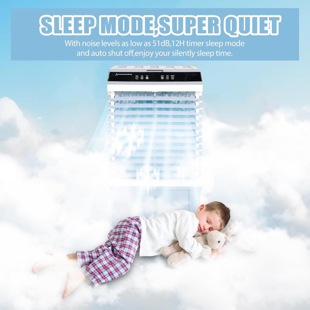 8 GallonEvaporative Air Cooler Conditioner Touch Screen & Remote Control 12-Hour