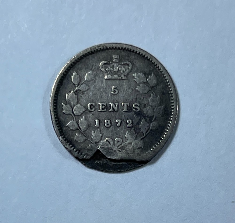 Error Canada 1872 5C clam shell (#2670) Very unusual