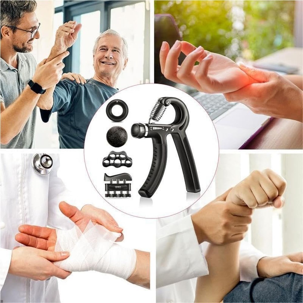 Grip Strength Trainer Kit (5 Pack), with Finger Exerciser, Hand Grip Strength...