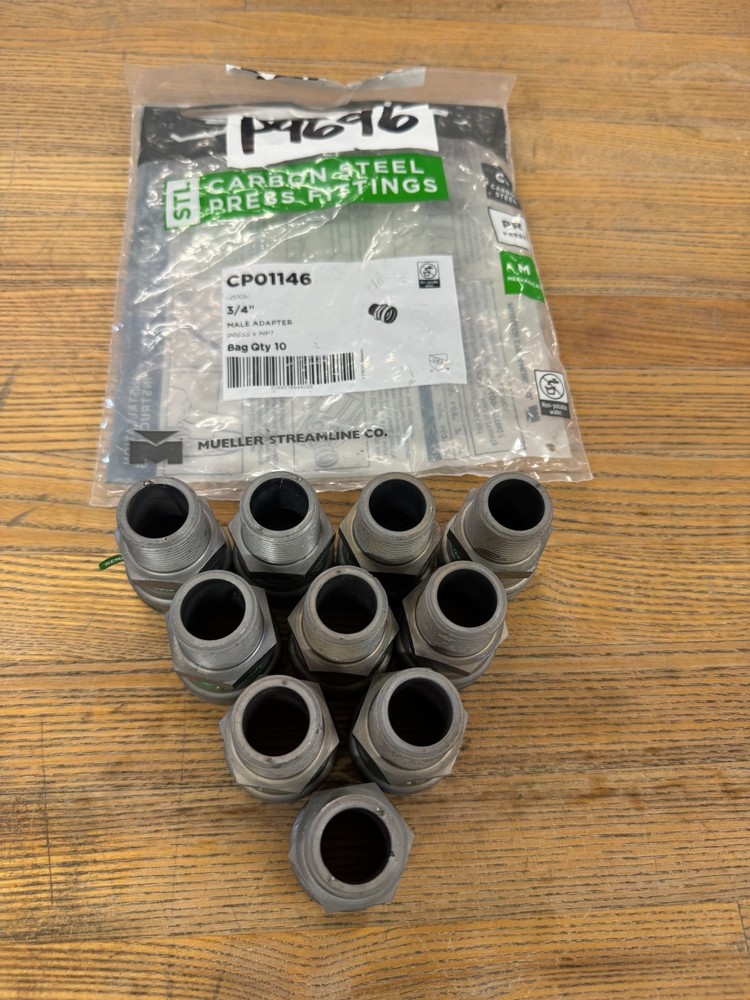 BAG OF 10 Mueller Streamline CP01146 Carbon Steel Press Fitting PxMPT Male 3/4"