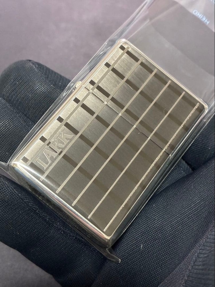 Zippo 1937 Replica Lark Check Silver One Sided Processing Lighter Japan