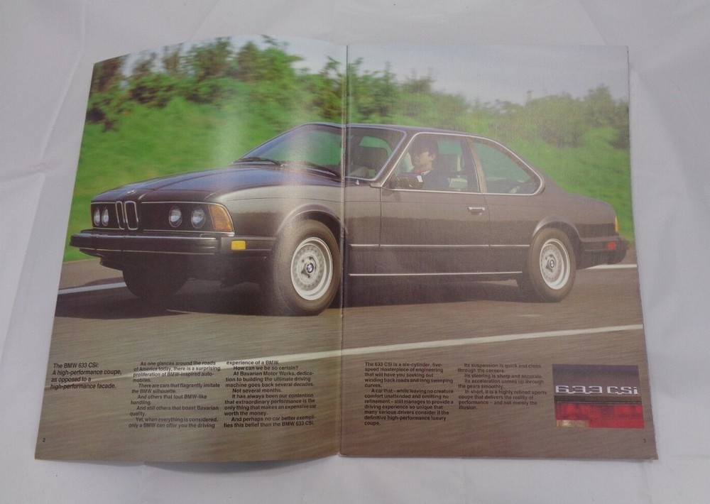 BMW 1981 633 CSI Brochure and technical data Sheet