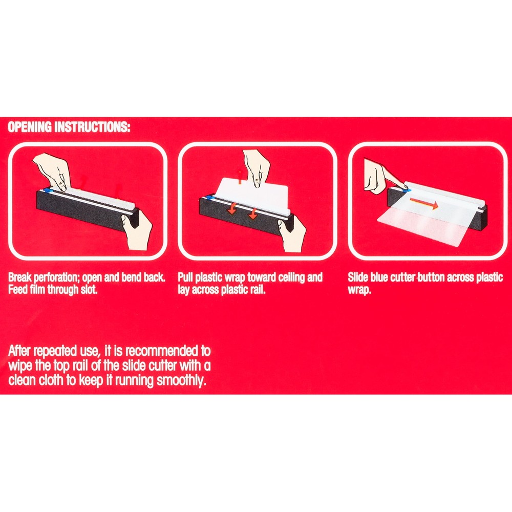 Slide Cutter Plastic Wrap, 400 sq ft