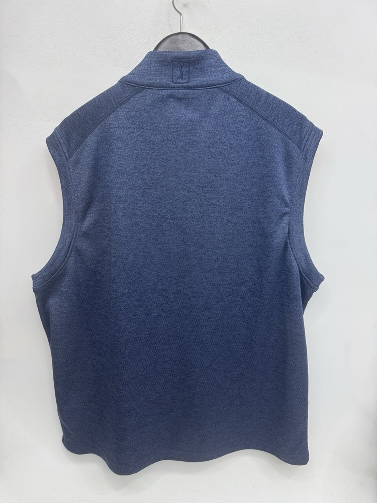 PGA tour full zip vest pullover blue Faint scale pattern Size XL
