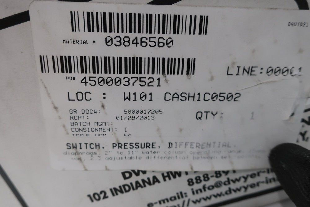 Dwyer 1627-10 Pressure Switch