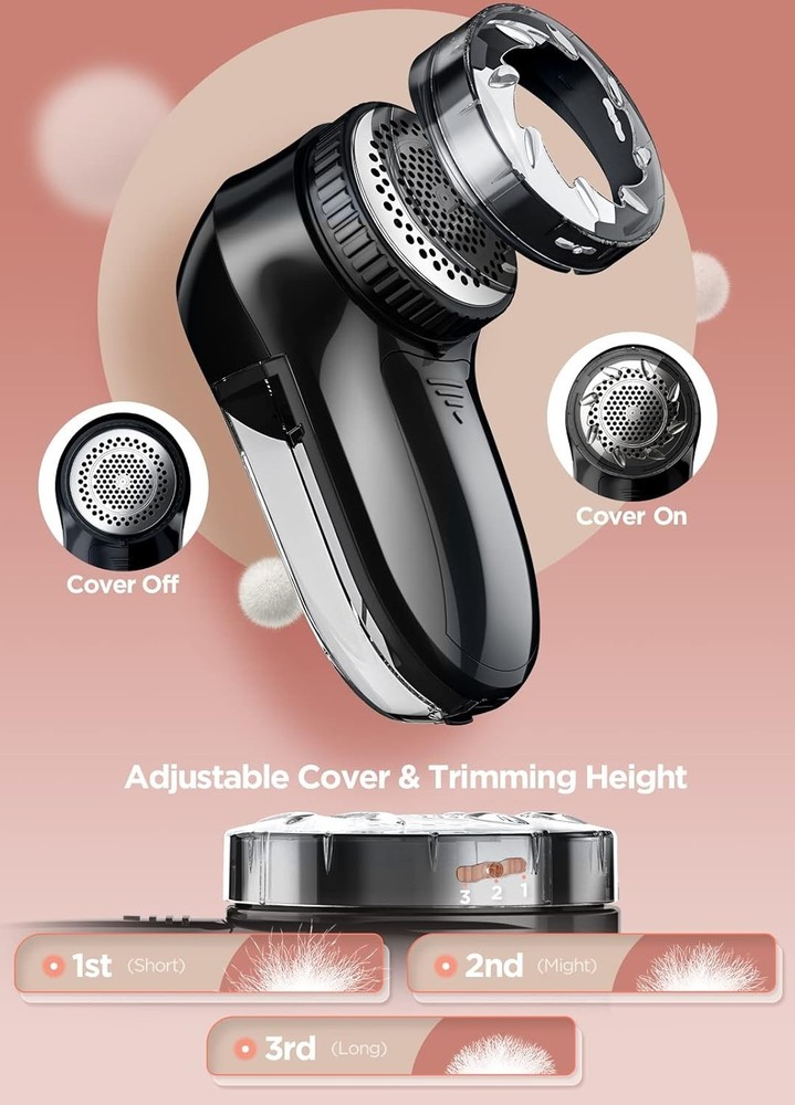Ultra Efficient Sweater Shaver with Adjustable Height & Double Lock Container