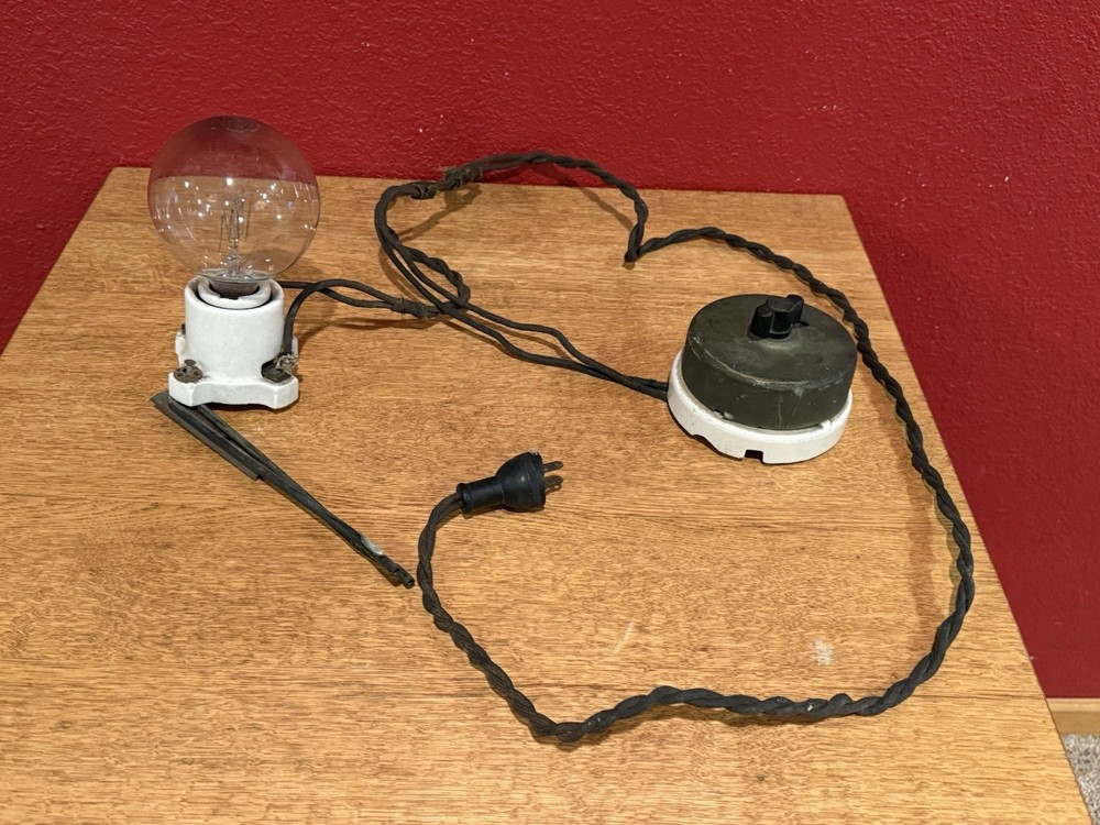 Antique Perkins Brand Light With Large Switch