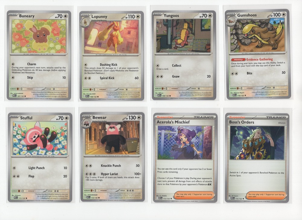 Pokemon ME1 Mega Evolution C/U/R Complete Set 122 Cards