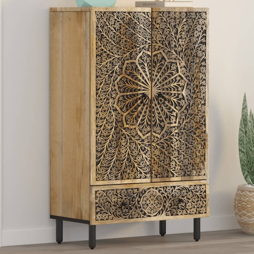 Highboard 23.6"x13"x39.4" Solid Wood Mango