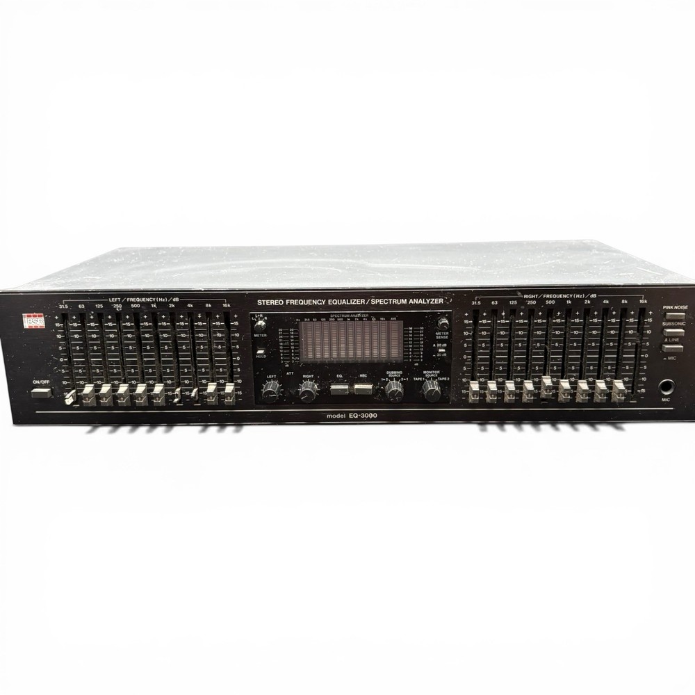 BSR EQ-3000 Stereo Frequency Graphic Equalizer Spectrum Analyzer - Black